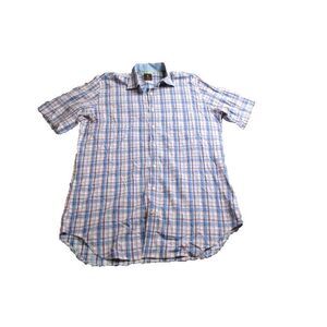 Tailorbyrd Shirt Adult XLT Extra Large Tall Blue Orange Button Up Flamingo‎ Mens